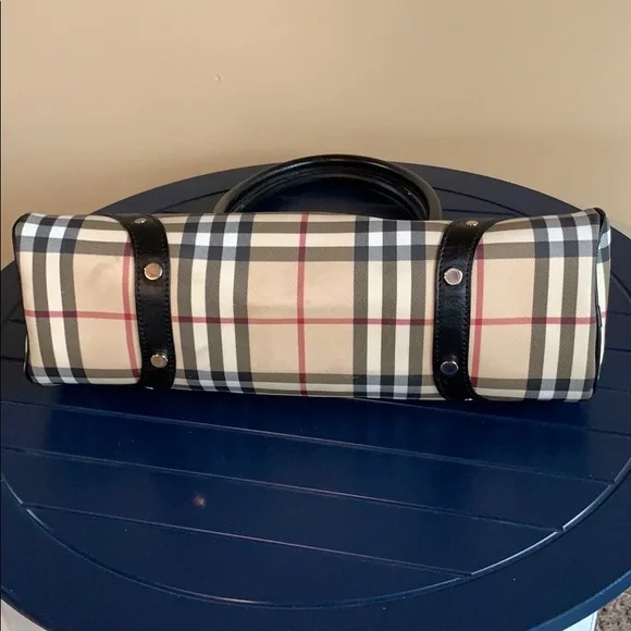 Burberry Beige and Black Plaid Satchel - Picture 7 of 12